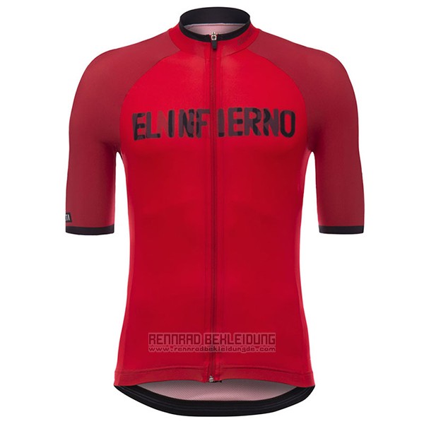 2017 Fahrradbekleidung Angliru Vuelta Espana Rot Trikot Kurzarm und Tragerhose